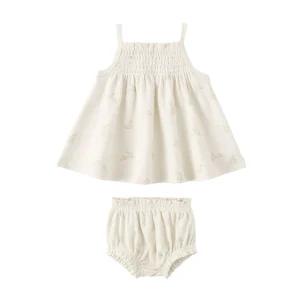 Quincy Mae Smocked Tank + Bloomer Set - Bunnies - 18-24m