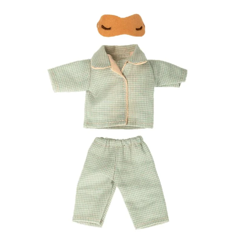 *Maileg Pyjamas for Dad Mouse - 2022 Version (Blue Check) - Image 2