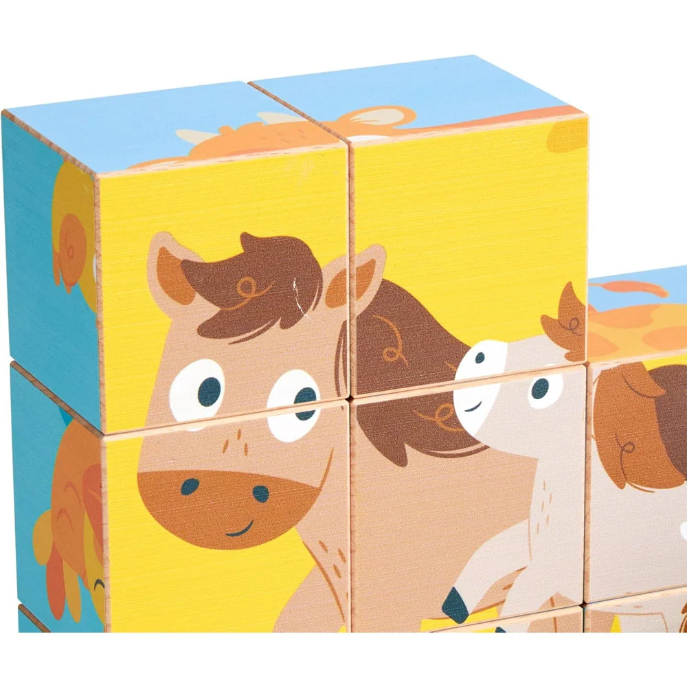 *Hape Farm Wooden Blocks Puzzle - Image 5